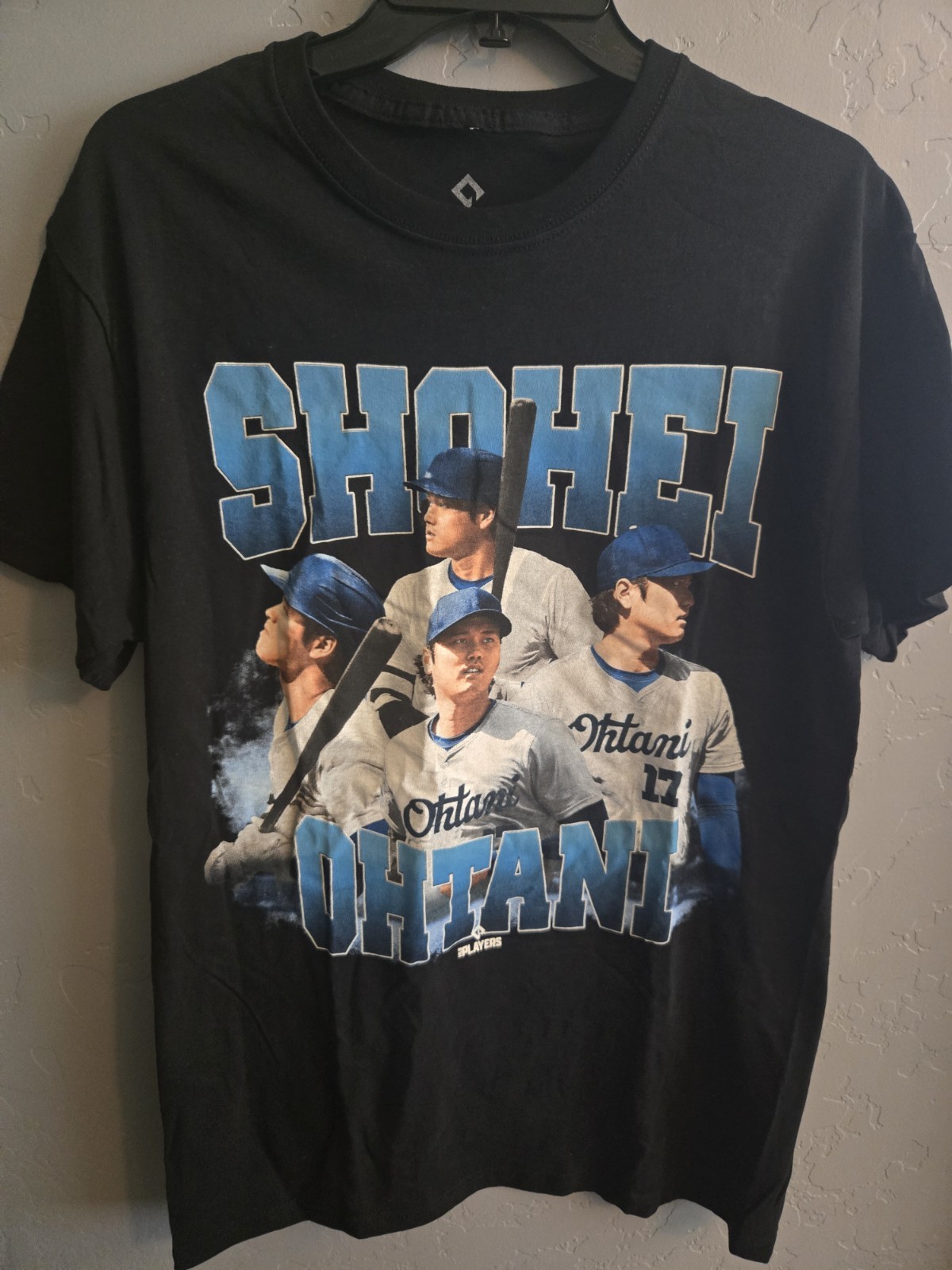 MLB Players Shohei Ohtani Black Graphic Print Logo Men’s Jersey Cotton T-Shirt M