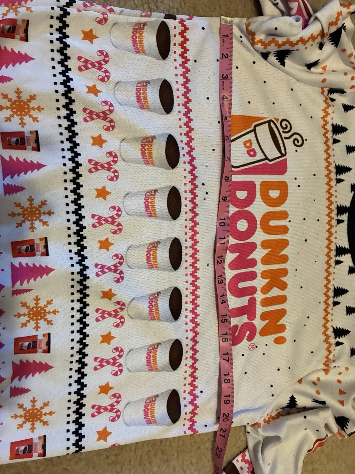Dunkin Donuts Coffee Holiday Ugly Sweater Size Medium