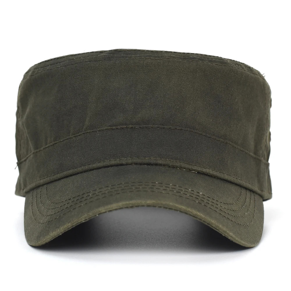 Waxed Canvas Cotton Military Caps Men Waterproof Cadet Army Cap Unique Design