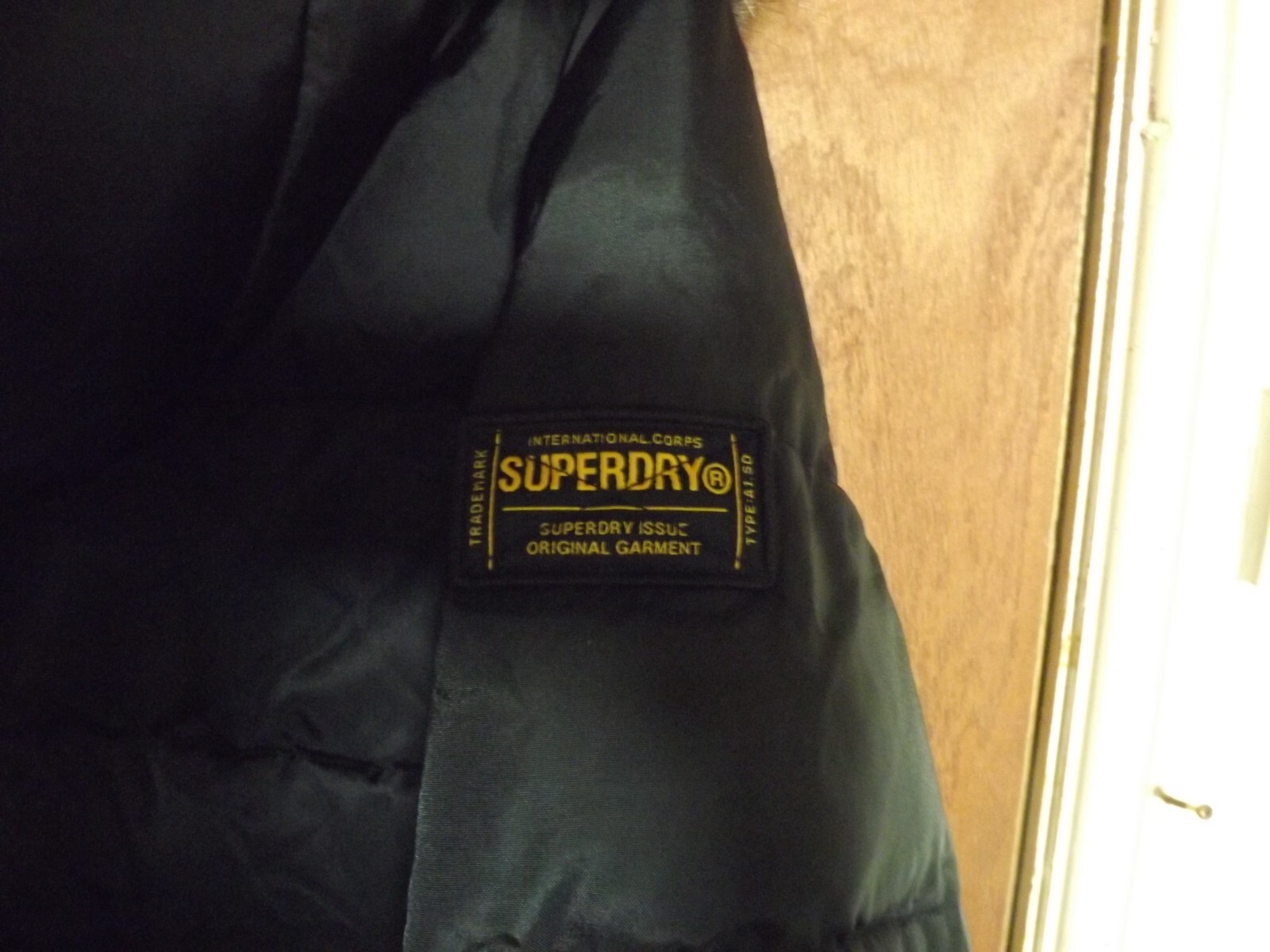 SUPERDRY FLIGHT HOODED BLACK JACKET SIZE XL (SEE ITEM DESCRIPTION)