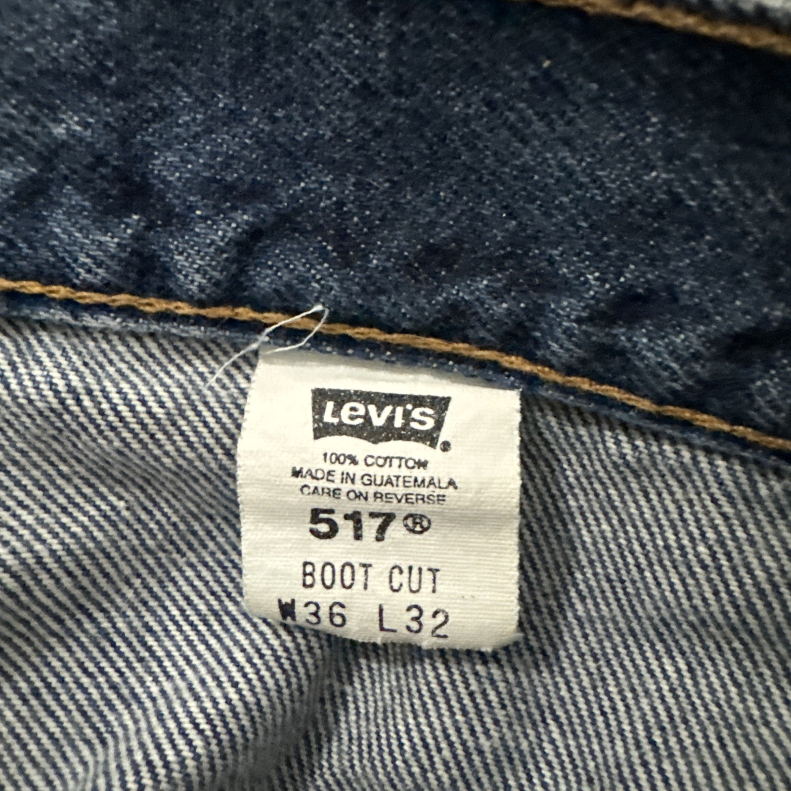Levi’s 517 36×32 Bootcut Jeans Dark Wash Made In USA Red Tab