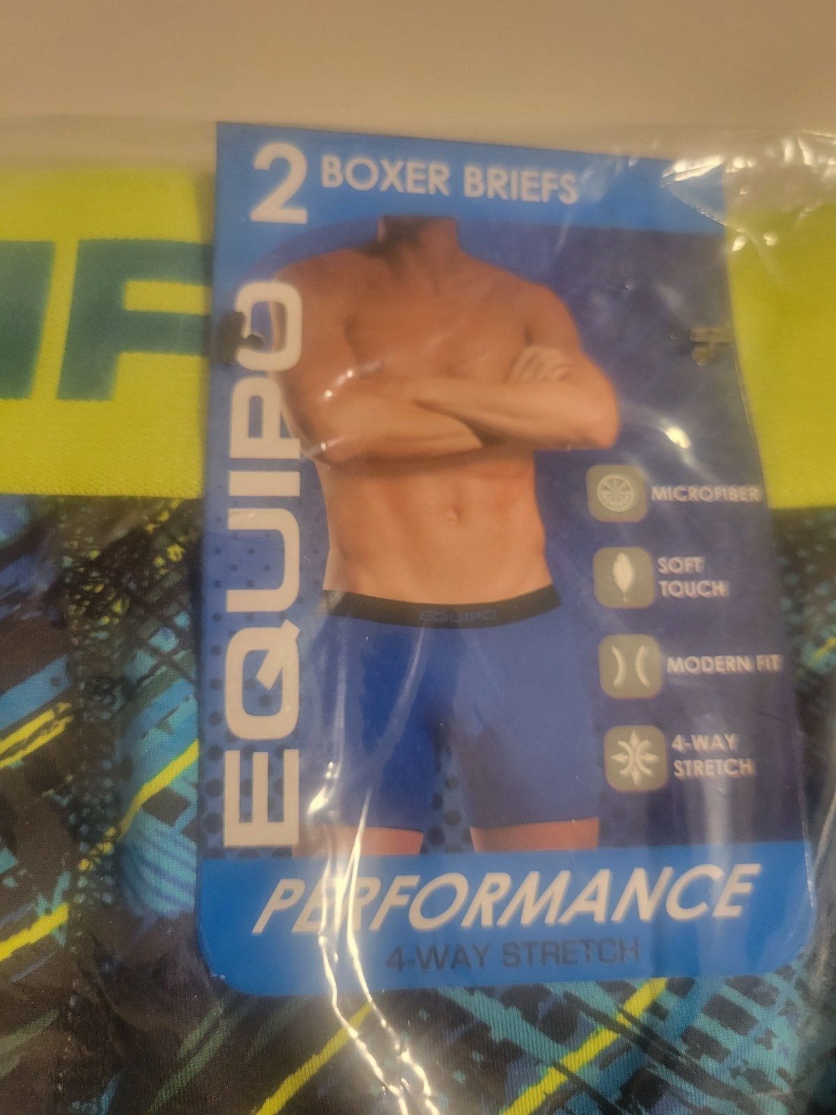Men’s Equipo 2-pk. Boxer Briefs Size Small Blue & Black NWT