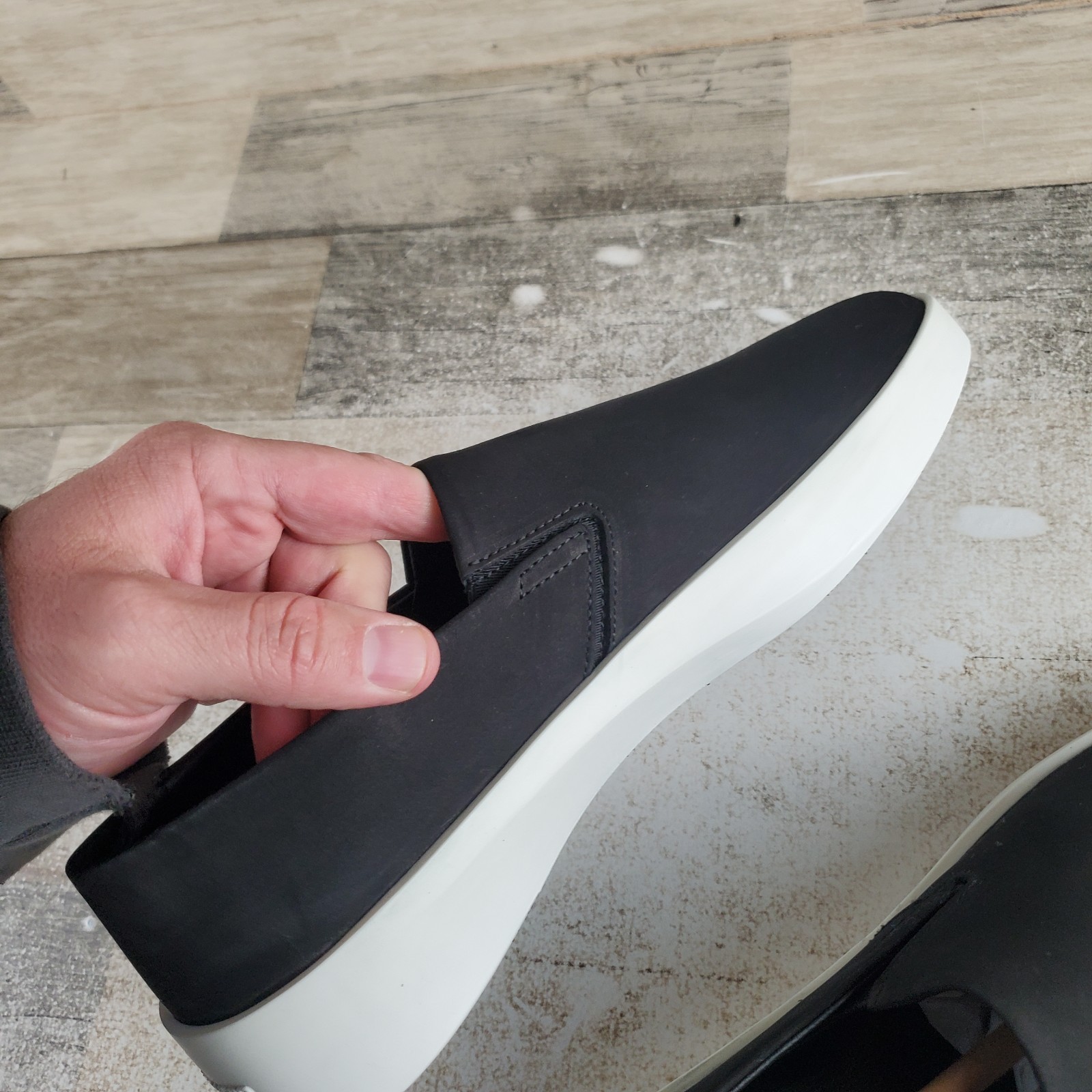 Wolf & Shepherd Cruise Shoes Sz 8 W Black Brilliant White Slip On Sneakers