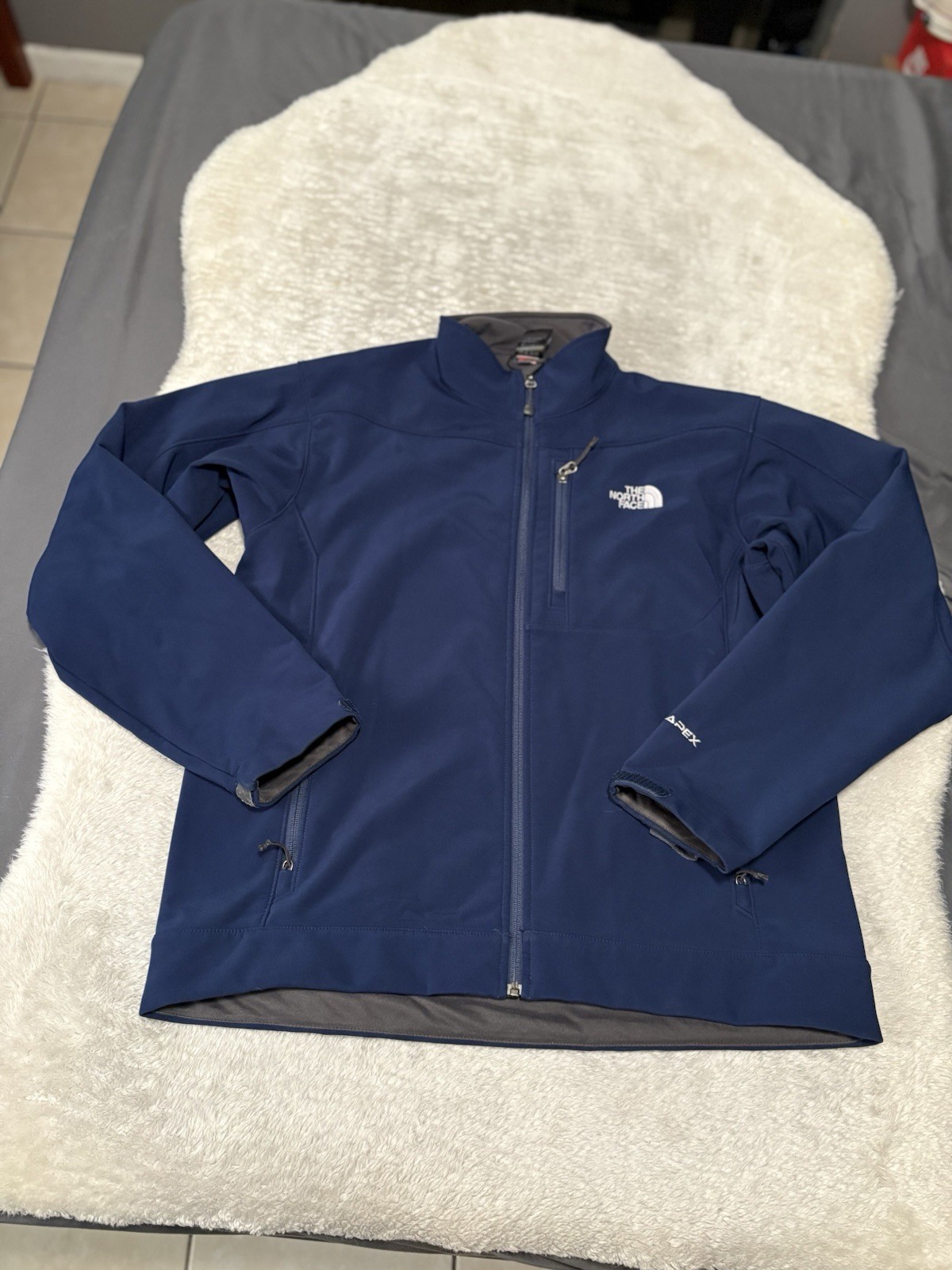 The North Face Men’s Blue Apex Risor Jacket Full-Zip Windwall Size L