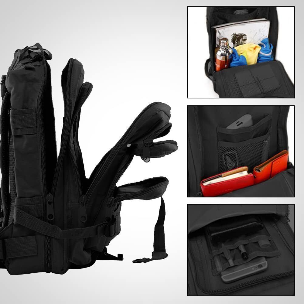 30L Outdoor Military Tactical Backpack Rucksack Camping Hiking Travel Bag Black