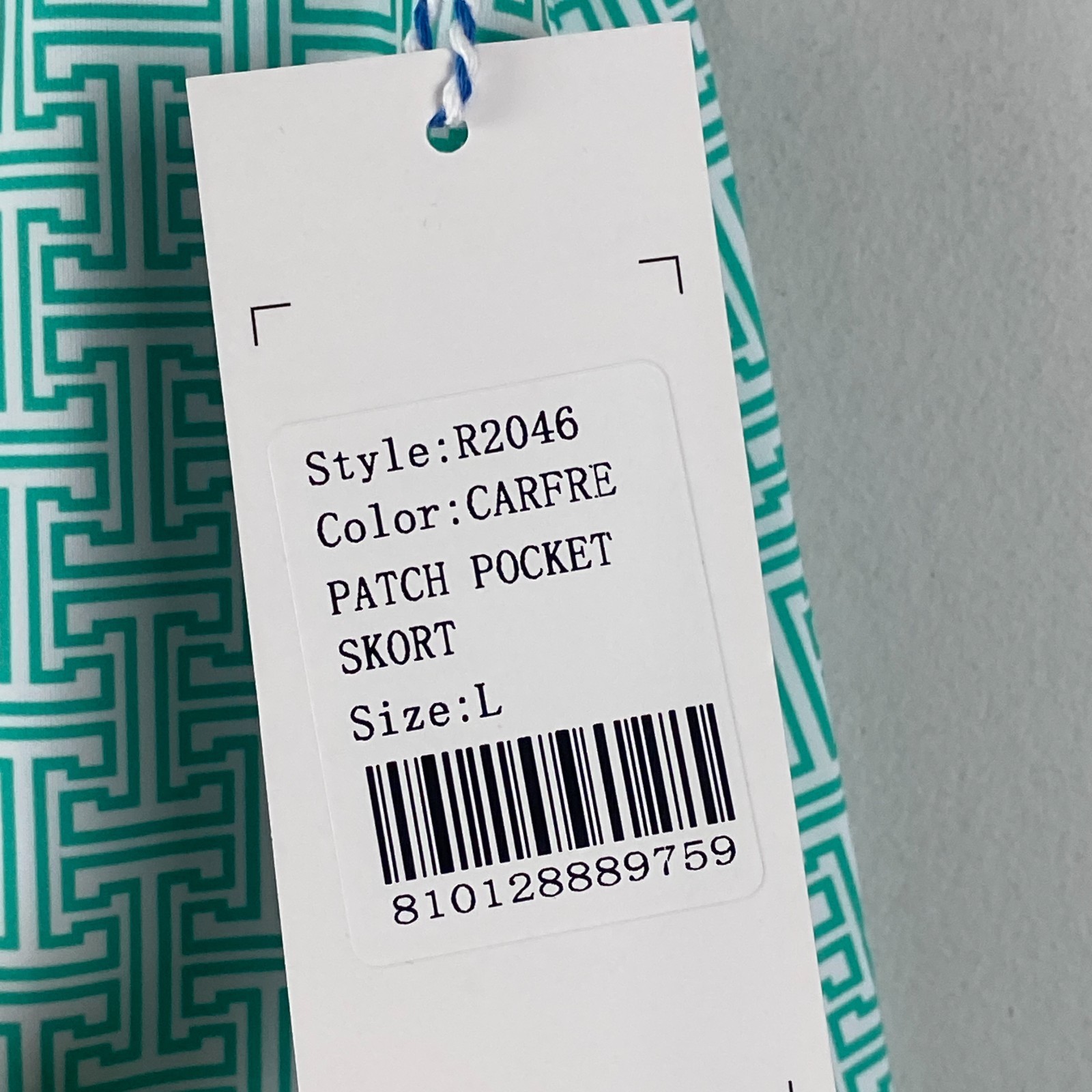 Renwick Patch Pocket Skort Size Large Pull On Aqua-Teal Golf Stretch
