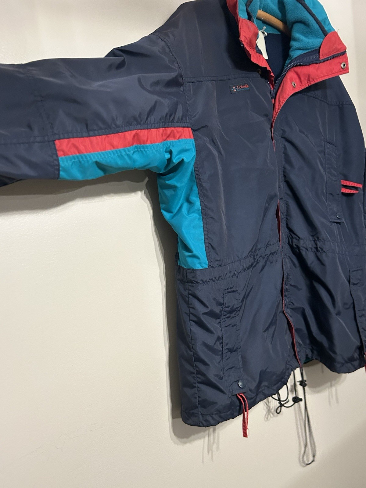 Vintage Columbia Longs Peak 3 In 1 Jacket Mens Large Interchange Teal Red 90s