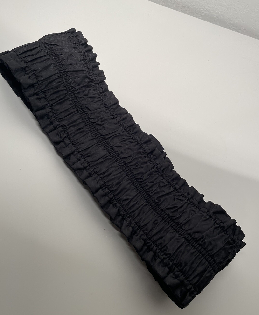 Cejon Ruched Black Elasticated Stretch Wide Belt M. Goth. Halloween.