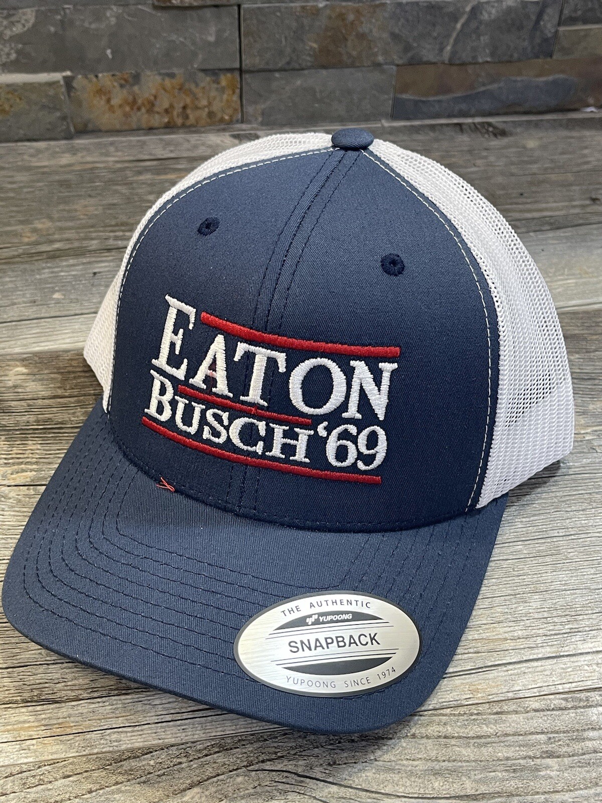 campaign hat Eaton Busch 69 Funny Political Trucker SnapBack