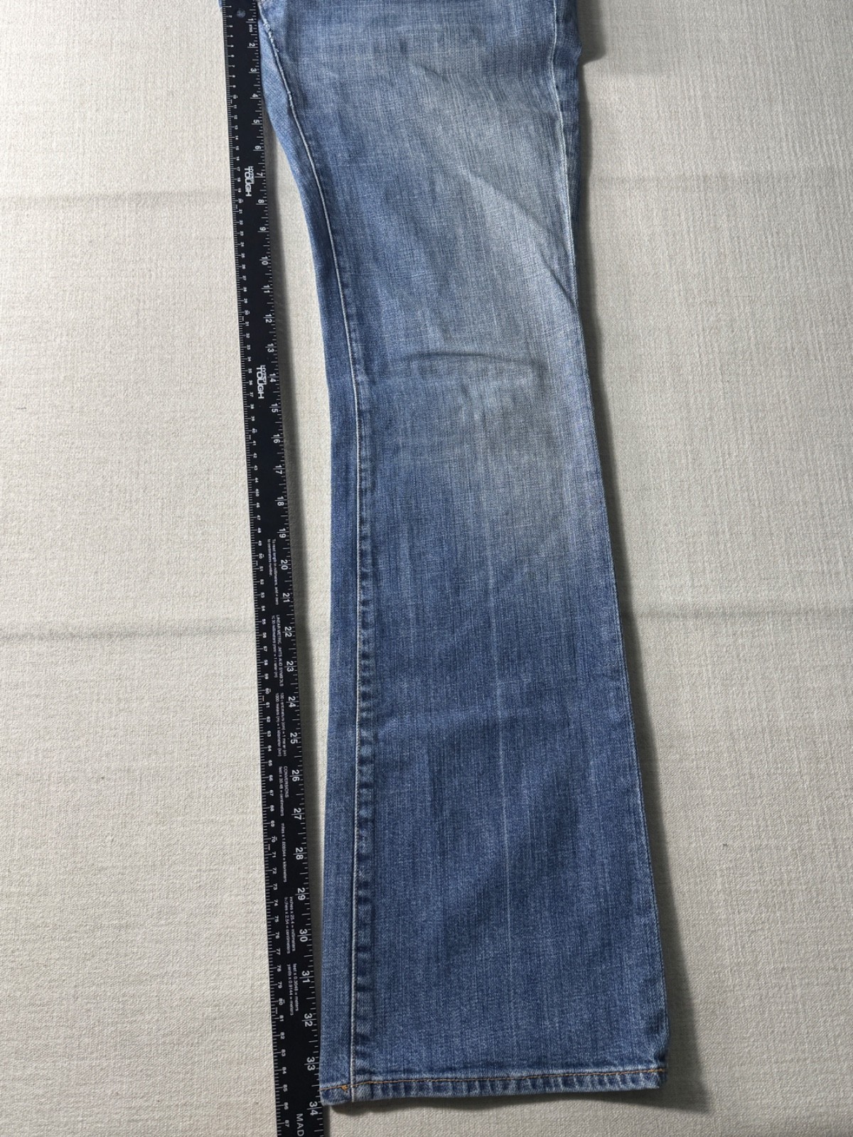 7 For All Mankind Women’s Bootcut Jeans Blue Low Rise 31 Denim 35×34 Stretch