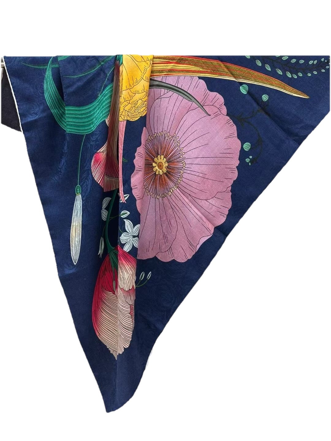 41″x41″Flower2 Print70shmere30%Silk Jacquard Double-sided Thin Scarf105x105cm