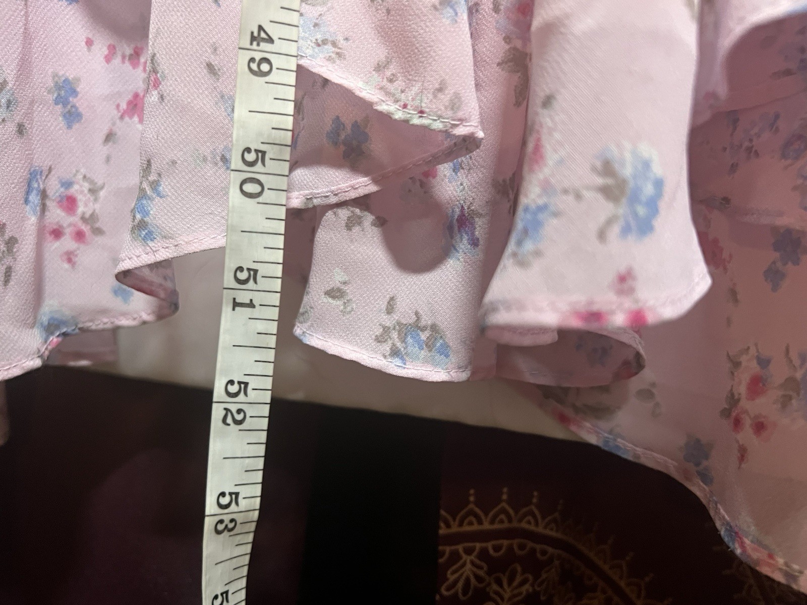 Evie Blue Pink Floral Patchwork Print Midi Dress Button CottageCore Feminine NWT