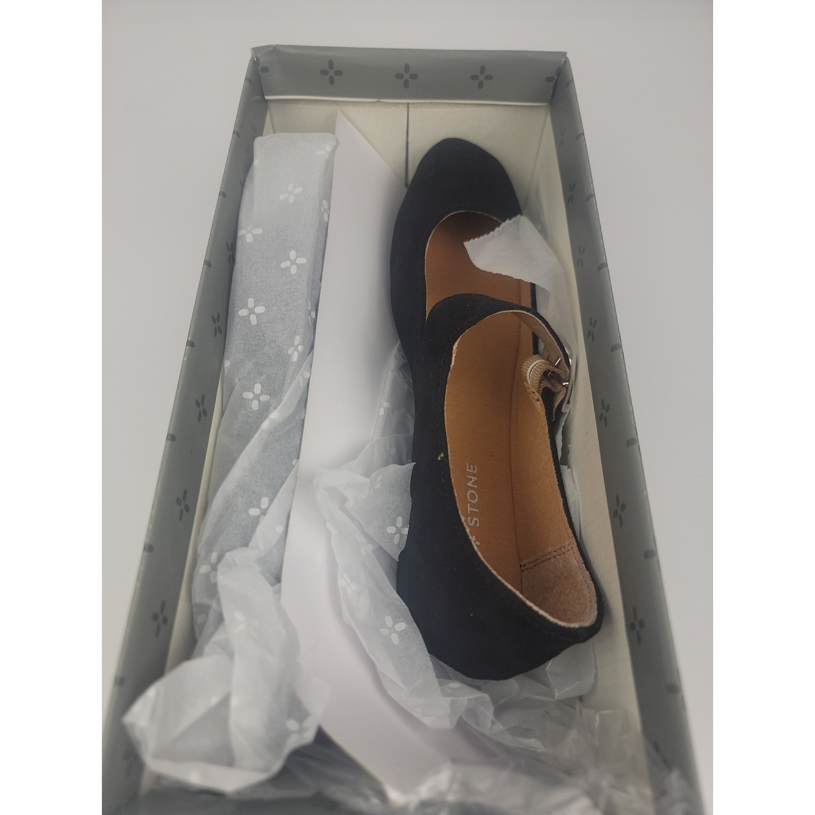 Sun + Stone Adiaaf Black Mary Jane Square Toe Buckle Flats Womens 6.5 M NEW