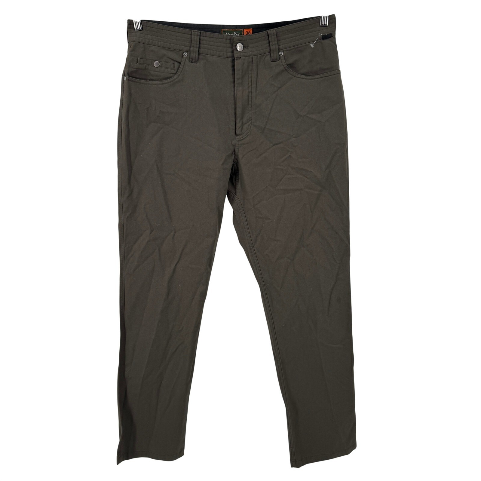 Howler Bros ATX Work Pants Mens 36×32 Olive Brown Cordura Stretch Straight Leg