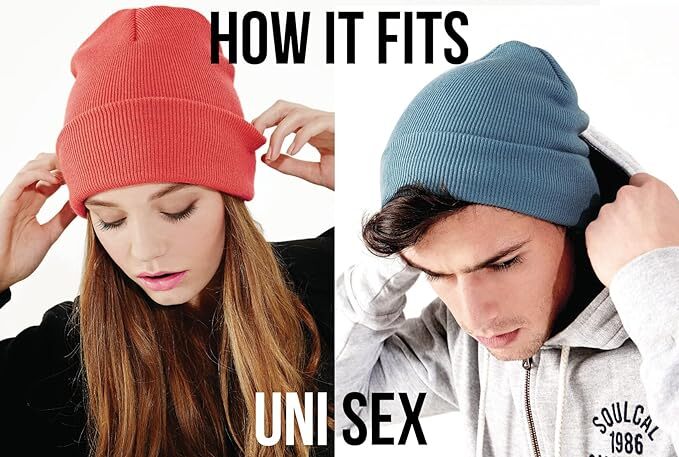 Plain Beanie Hat Cap Knit Ski Skully Cuff Winter Warm Slouchy Men Women Solid CF