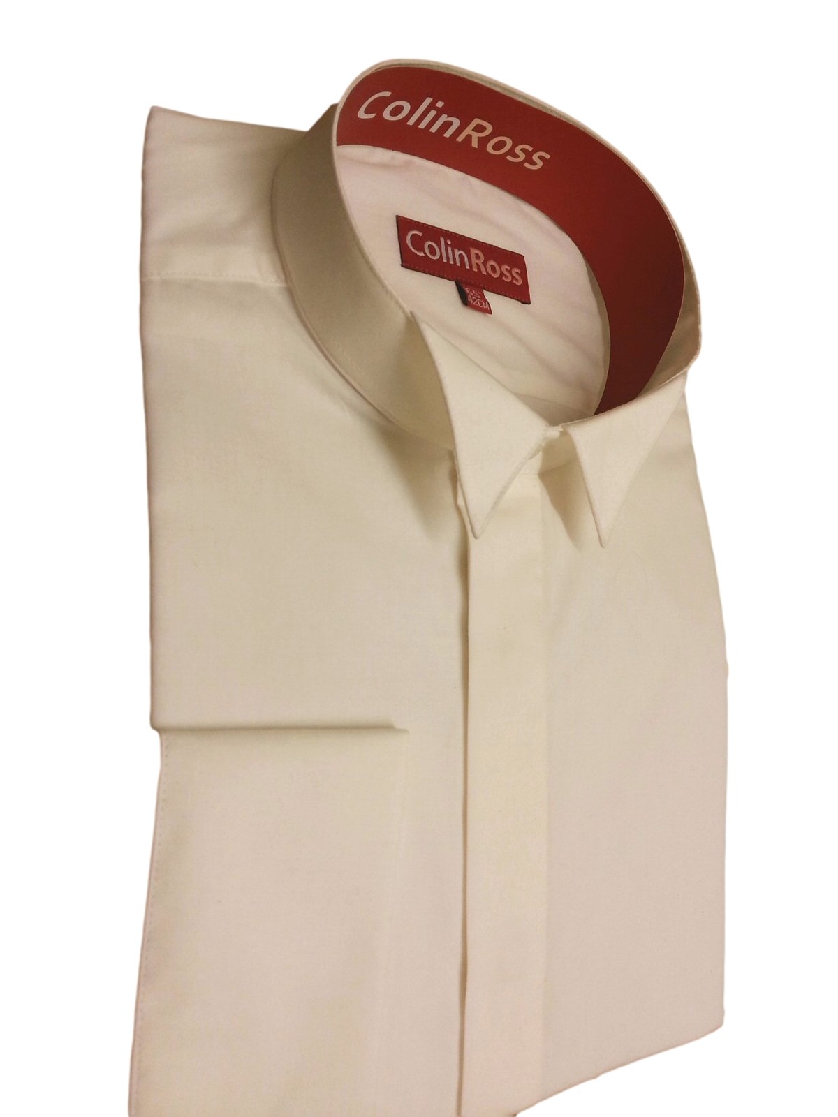 IVORY Classic Wing Collar Dress Shirt Double Cuff Wedding/Evening 14.5 -23 NWT