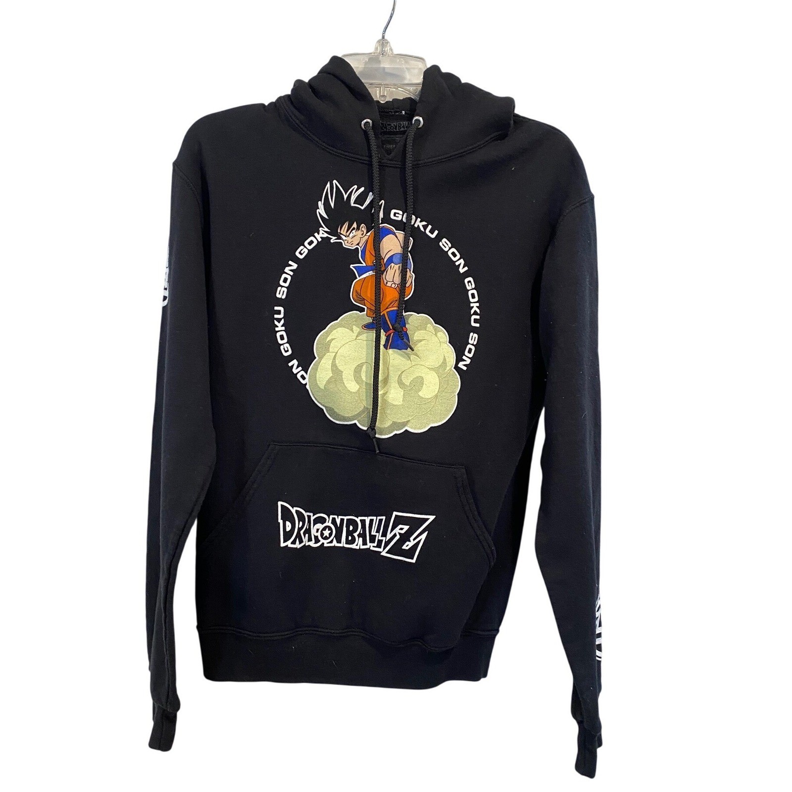 Dragon Ball Z Goku Flying Nimbus Black Graphic Hoodie Mens Small Toei Animation