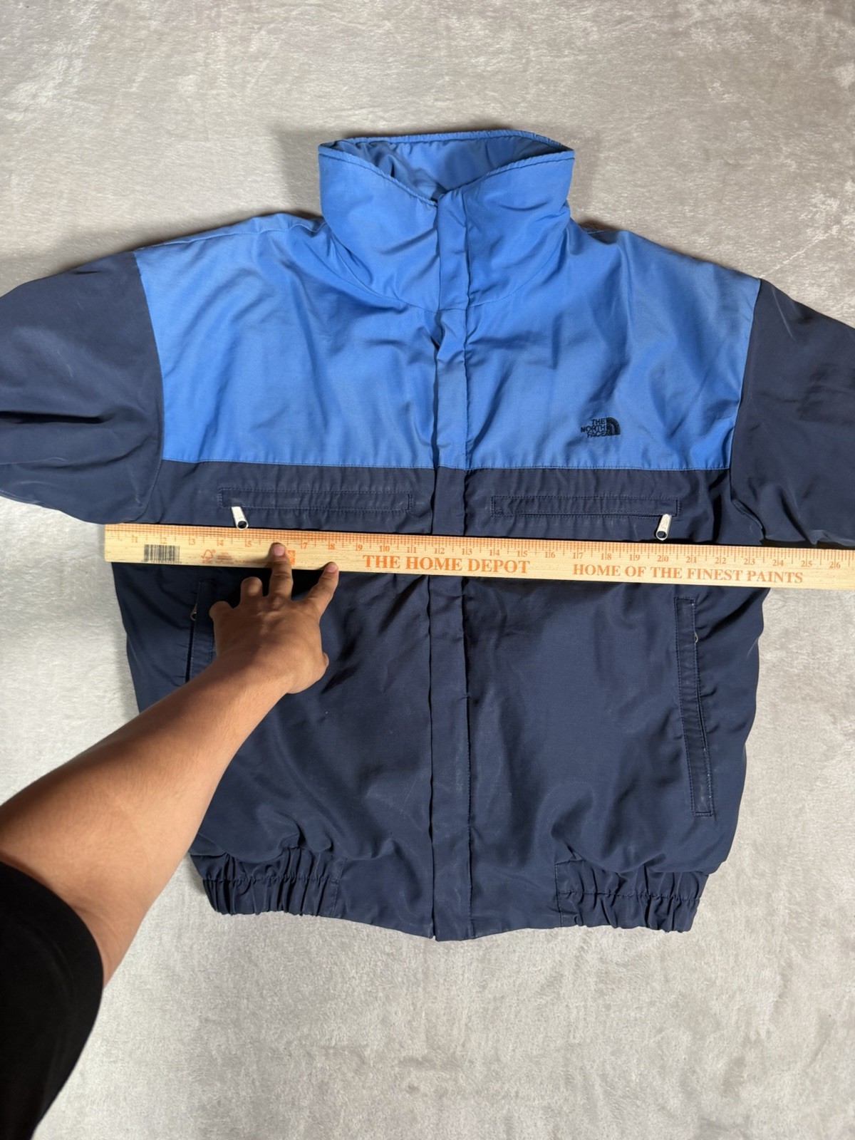 The North Face Men’s Blue/Navy Down Puffer Jacket Full Zip Pockets Size L