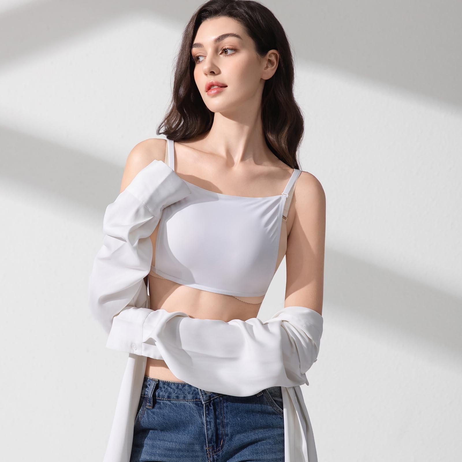 3Pcs Lady Wearable Mock Camisole Bra Insert Overlay Modesty Panel Vest.