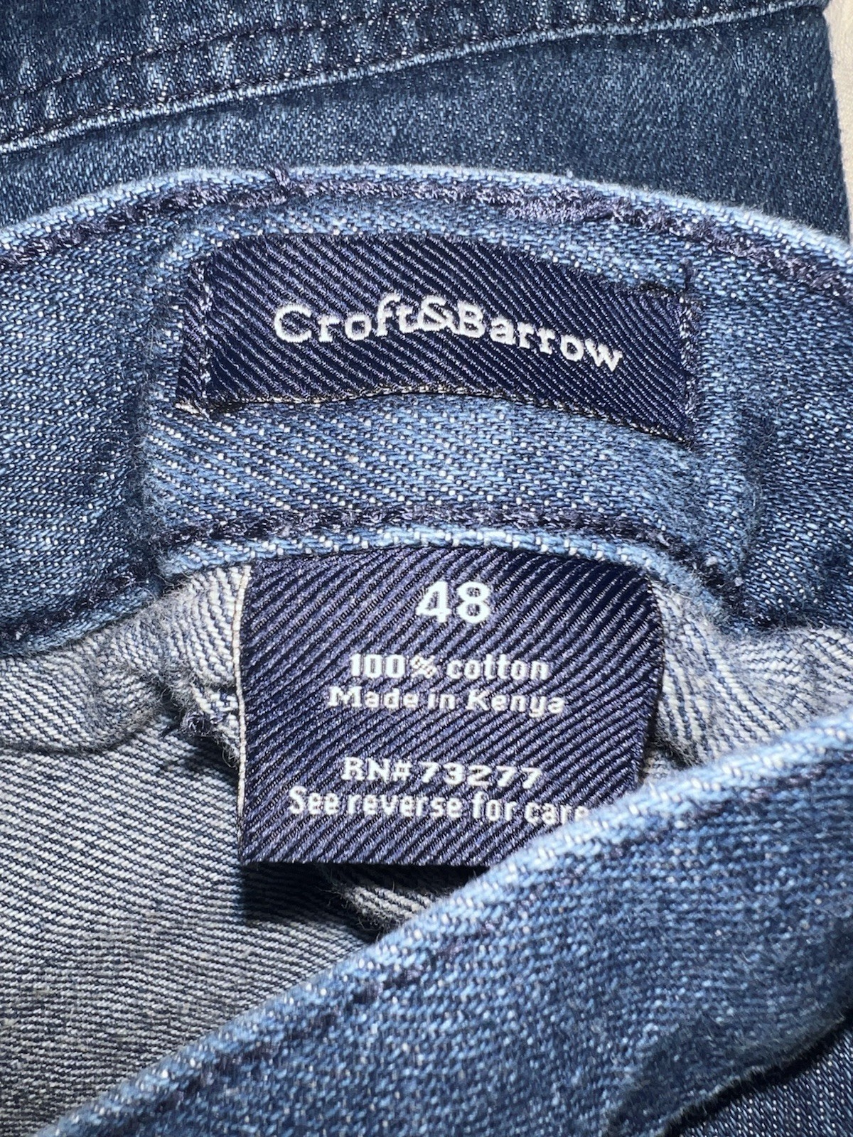2 Pair Men’s 48 Croft & Barrow Denim Cargo Shorts.. Nice