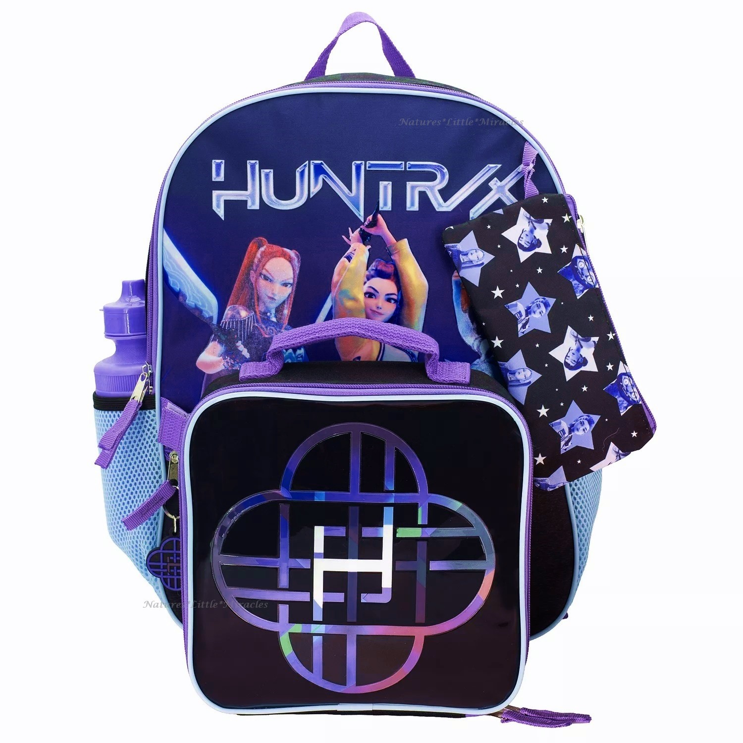 Kpop Demon Hunters Backpack 5 Piece Set Girls Lunch Box School Bag Case Lunchbox