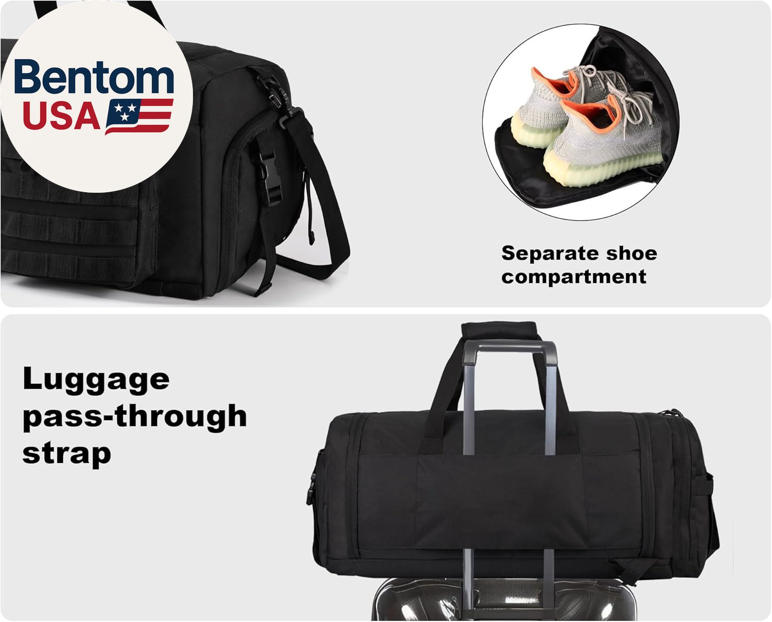 50L Tactical Duffle Bag for Men, 3-In-1 Gym Duffle and Backpack, Shoe Compartmen