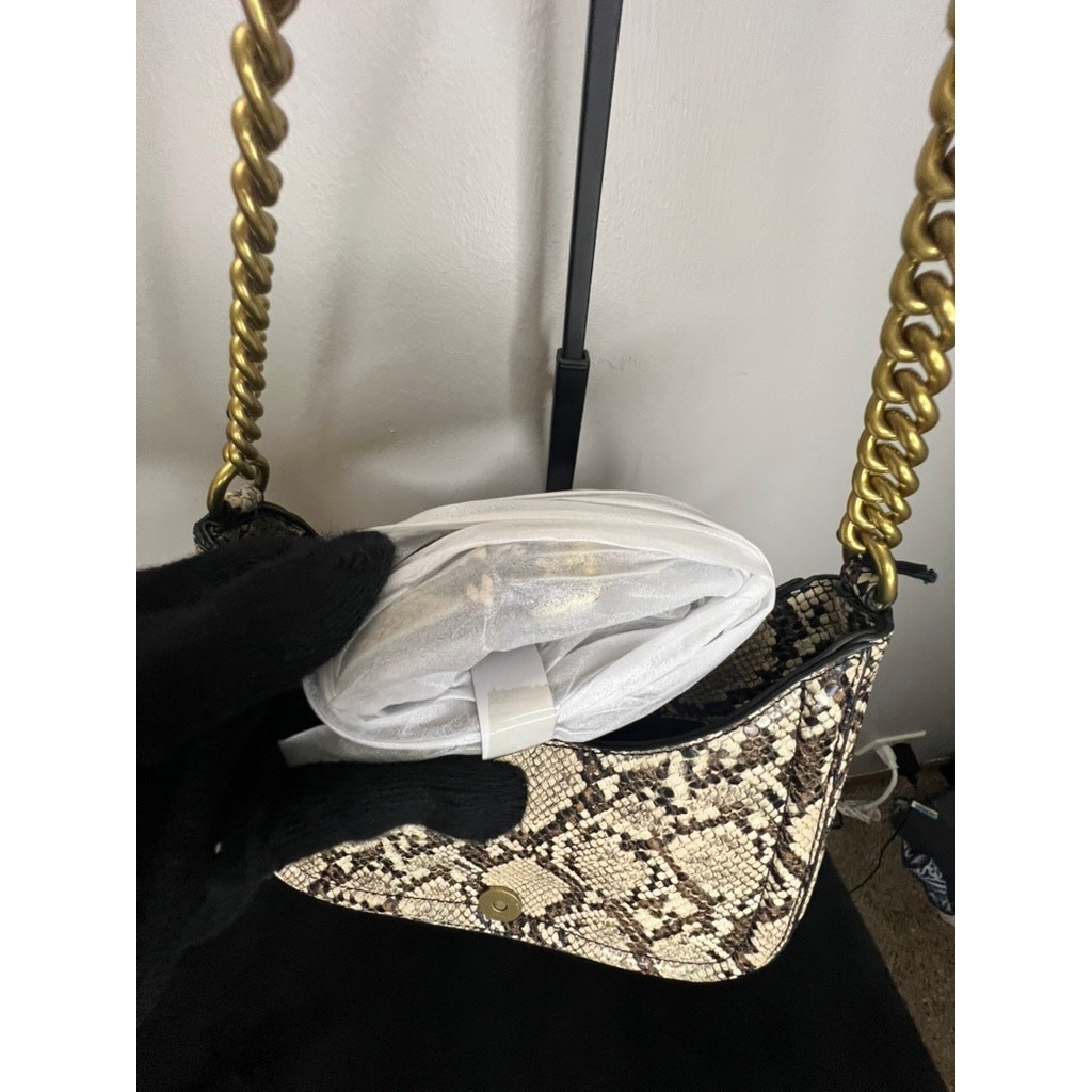 Versace Jeans Couture Snake Print Gold Chain Shoulder Bag 71VA4BF5 NWT