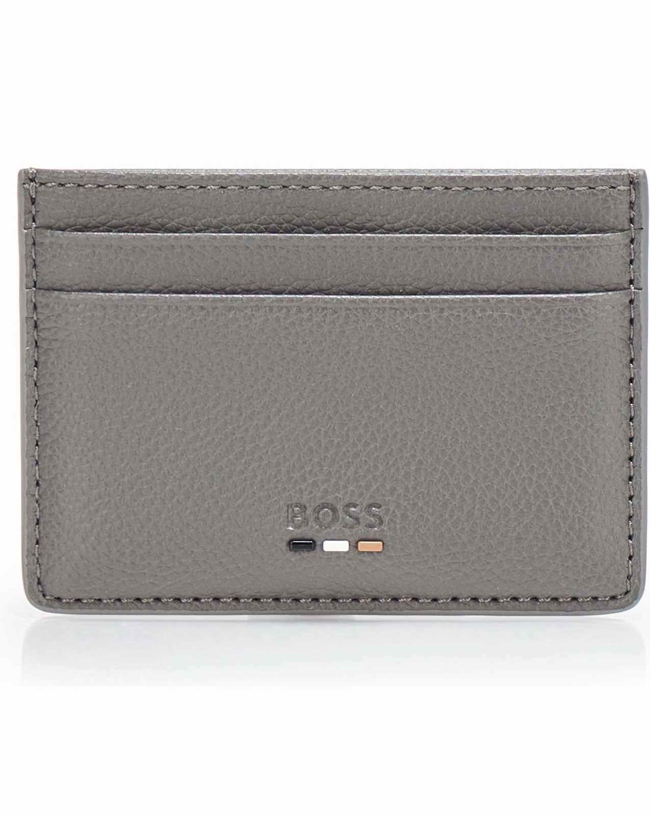 NWT BOSS Gray Leather Card Holder Wallet, $90 MSRP