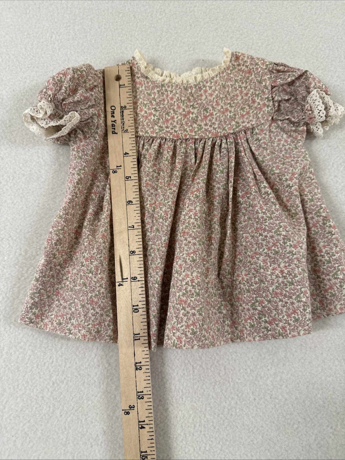 Vtg 1970s Infant Girls Dress Apron Pinafore Little House on the Prairie Farm