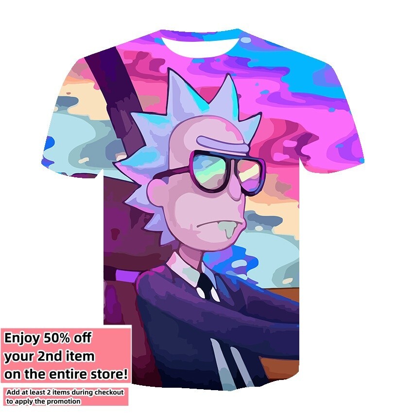 Funny Cartoon Morty T-Shirt Double-Sided Unisex Adult Size Large Medium Small