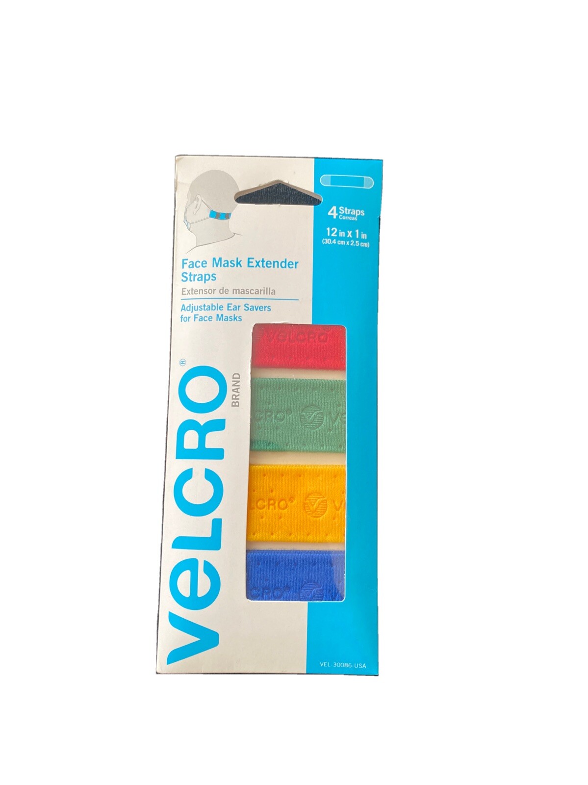 VELCRO Comfortable and Adjustable Face Mask Extender Straps (4 Pack)