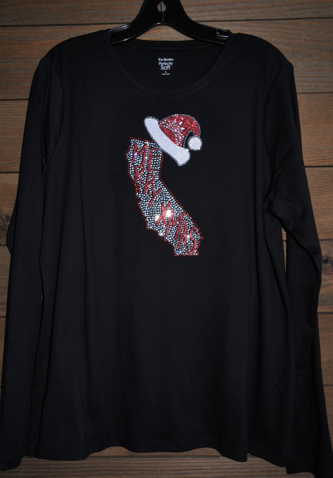 California Christmas rhinestone glitter shirt XS S M L XL XXL 1X 2X 3X 4X 5X