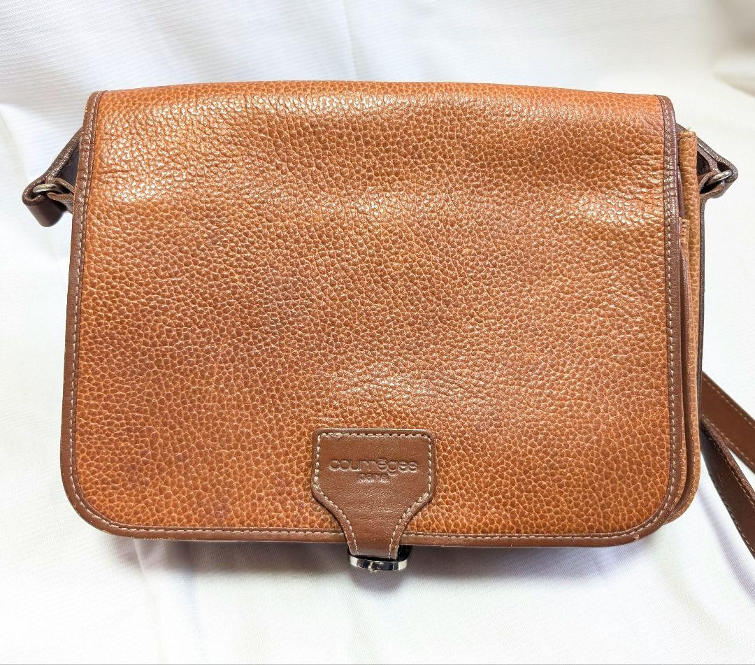 Courreges Brown Messenger Bag 9.8 inches