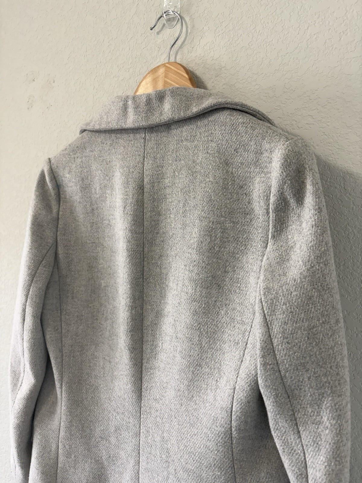Topshop Gray Faux Wool Coat US 4 UK 8 Tailored Single Button Lined Jacket