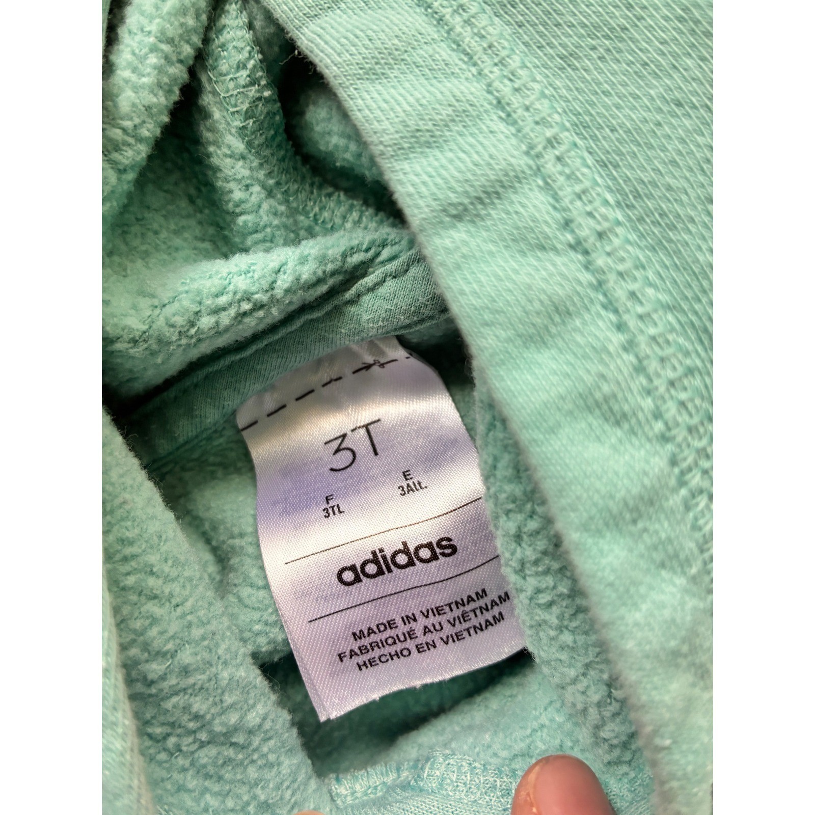Adidas Toddler Kids Cyan Hoodie and Joggers Tracksuit Set Size 3T Flawed