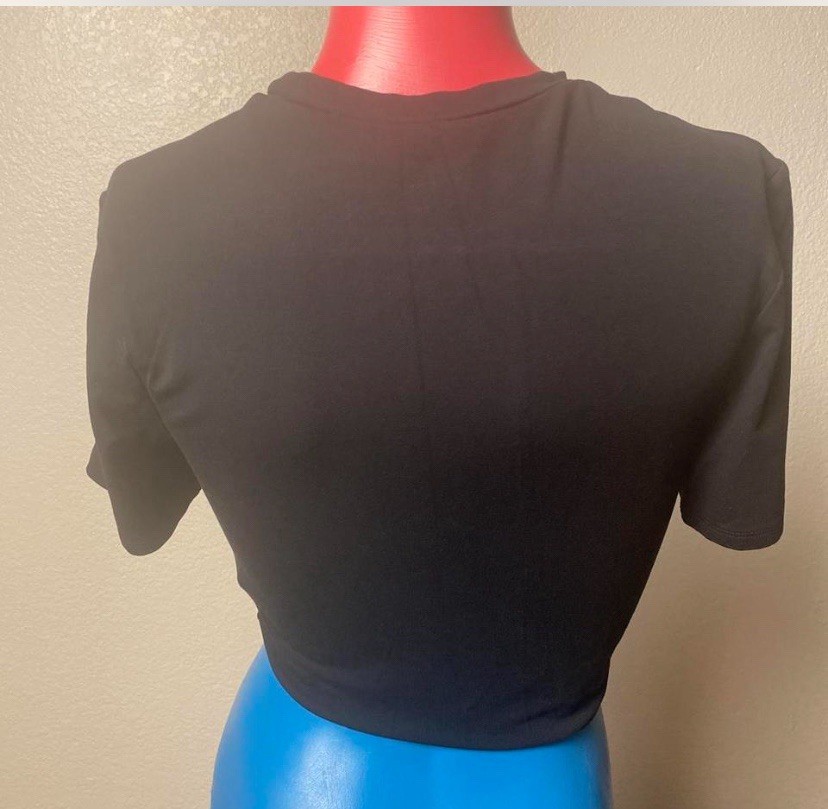 H&M Divided Black Twist-Front Festival Goth Crop Top – Size M