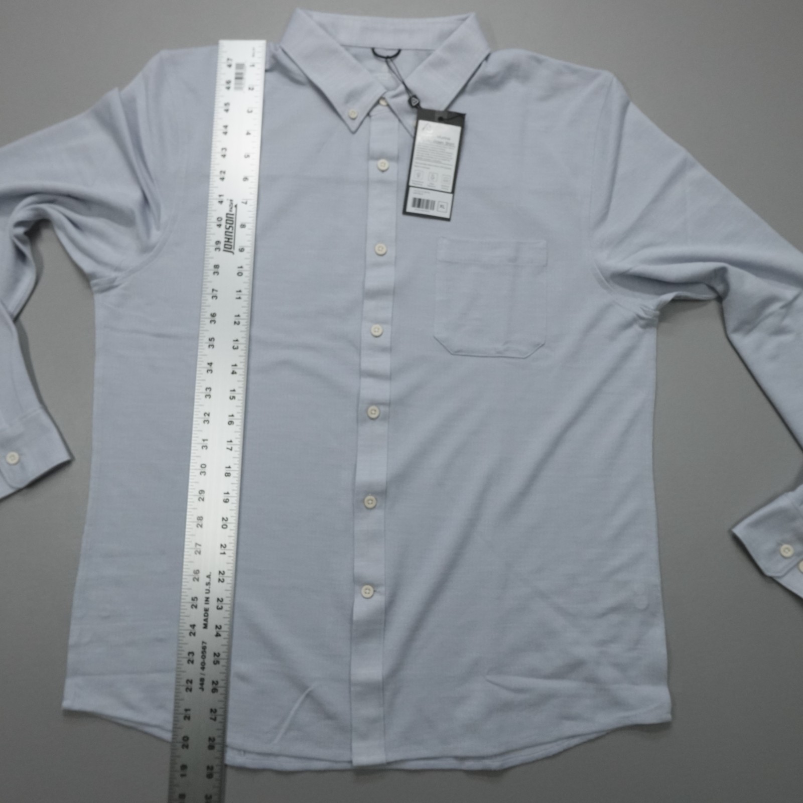 Western Rise SLIM FIT Limitless Merino Wool Button Down Shirt Wicking Light Blue