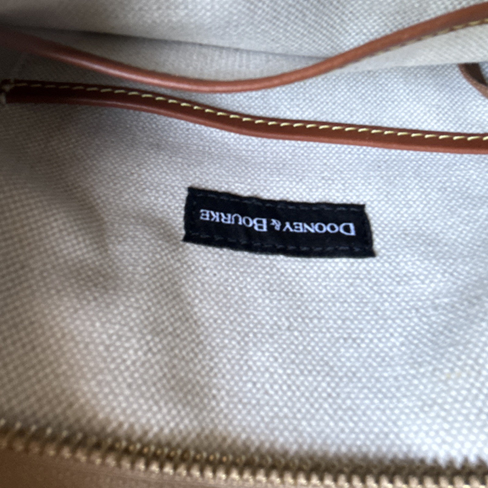 Dooney & Bourke Pebble Grain Blue/Brown Crossbody Zip, Adjustable Strap, Pockets