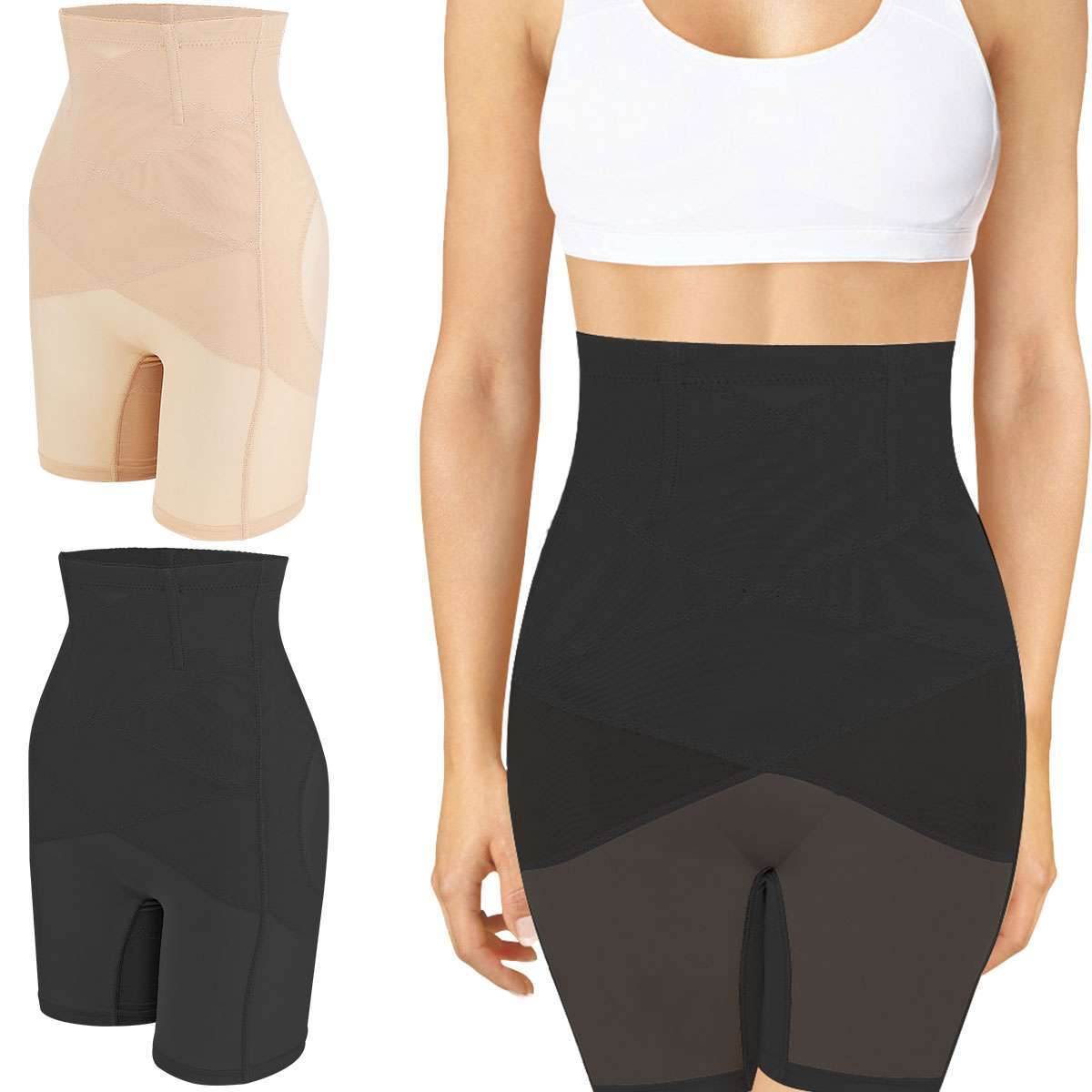 Shaperin All Day High-Waisted Body Shaper Shorts Slim Tummy Control Shapewear US