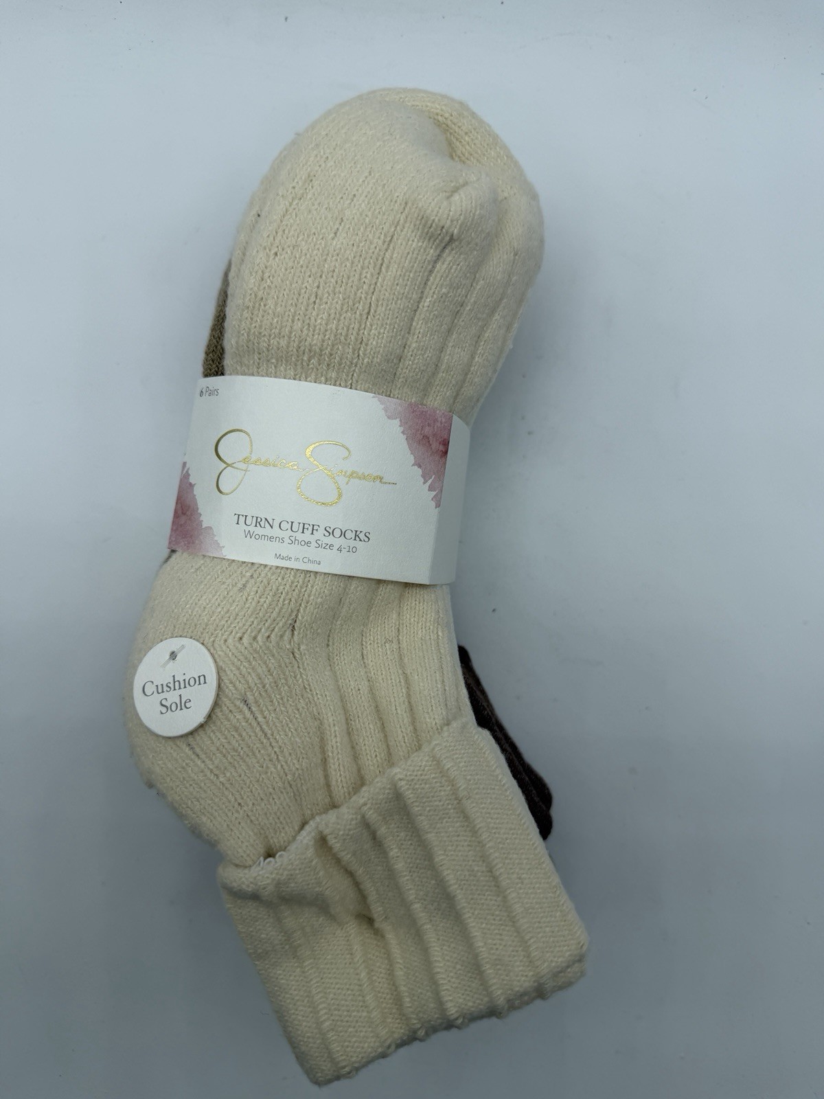 NEW 6 PAIRS WOMEN JESSICA SIMPSONS CUSHIONED TURN CUFF SOCKS SIZE 4-10