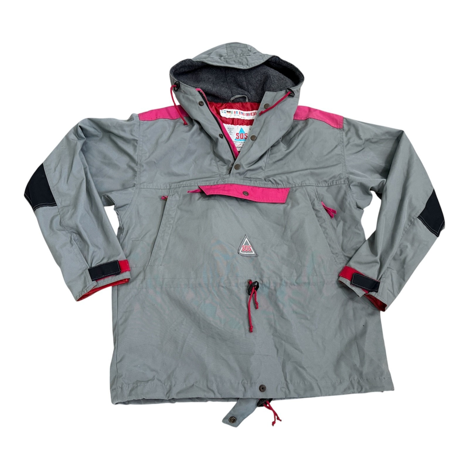 Sportswear of Sweden SOS Insulated Snow Grey Pink Pullover Jacket Medium Hooded