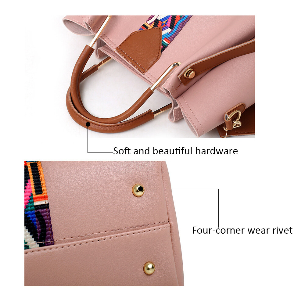 4Pcs/Set Women Lady Leather Handbags Messenger Shoulder Bags Tote Satchel Purse
