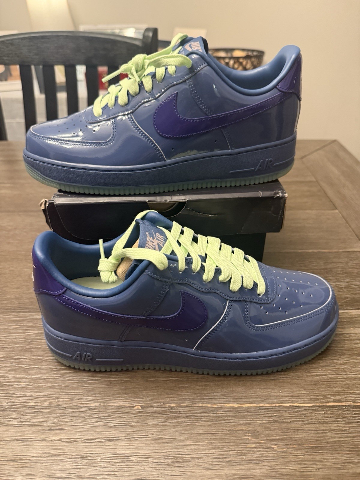 Size 9 – Nike Air Force 1 Low – Mystic Navy Grape Ice – IO4489-400 Damaged Box