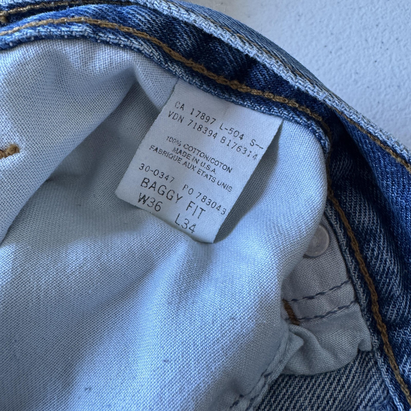 Vintage Gap Jeans Mens 36×32 Blue Denim Baggy Fit High Rise Tapered 90s USA