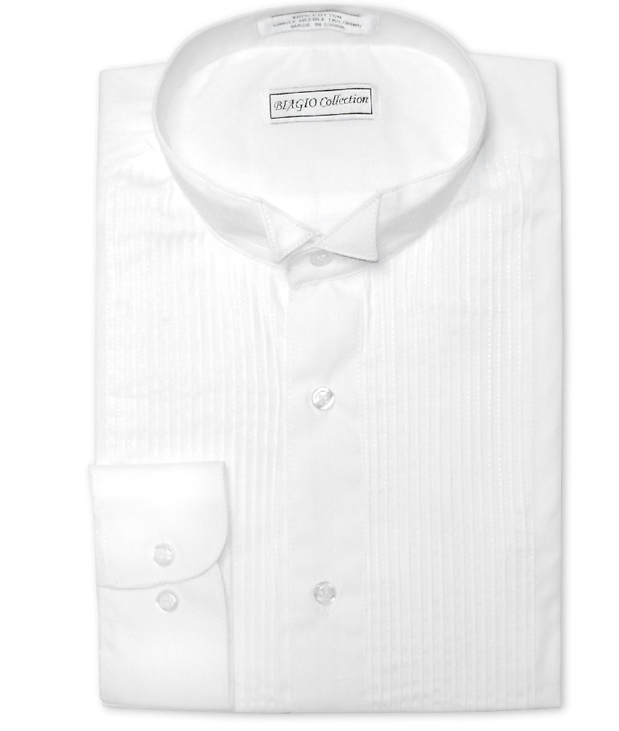 Biagio Mens 100% COTTON Solid White Color TUXEDO Dress Shirt sz 15.5 34/35