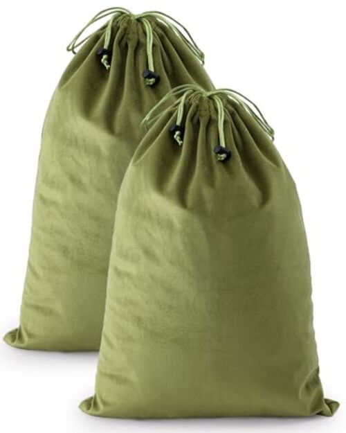 Shoe Bags for Travel, 17.3″x1.6″ Washable Dust Bags for Storage & 2 Sage Green