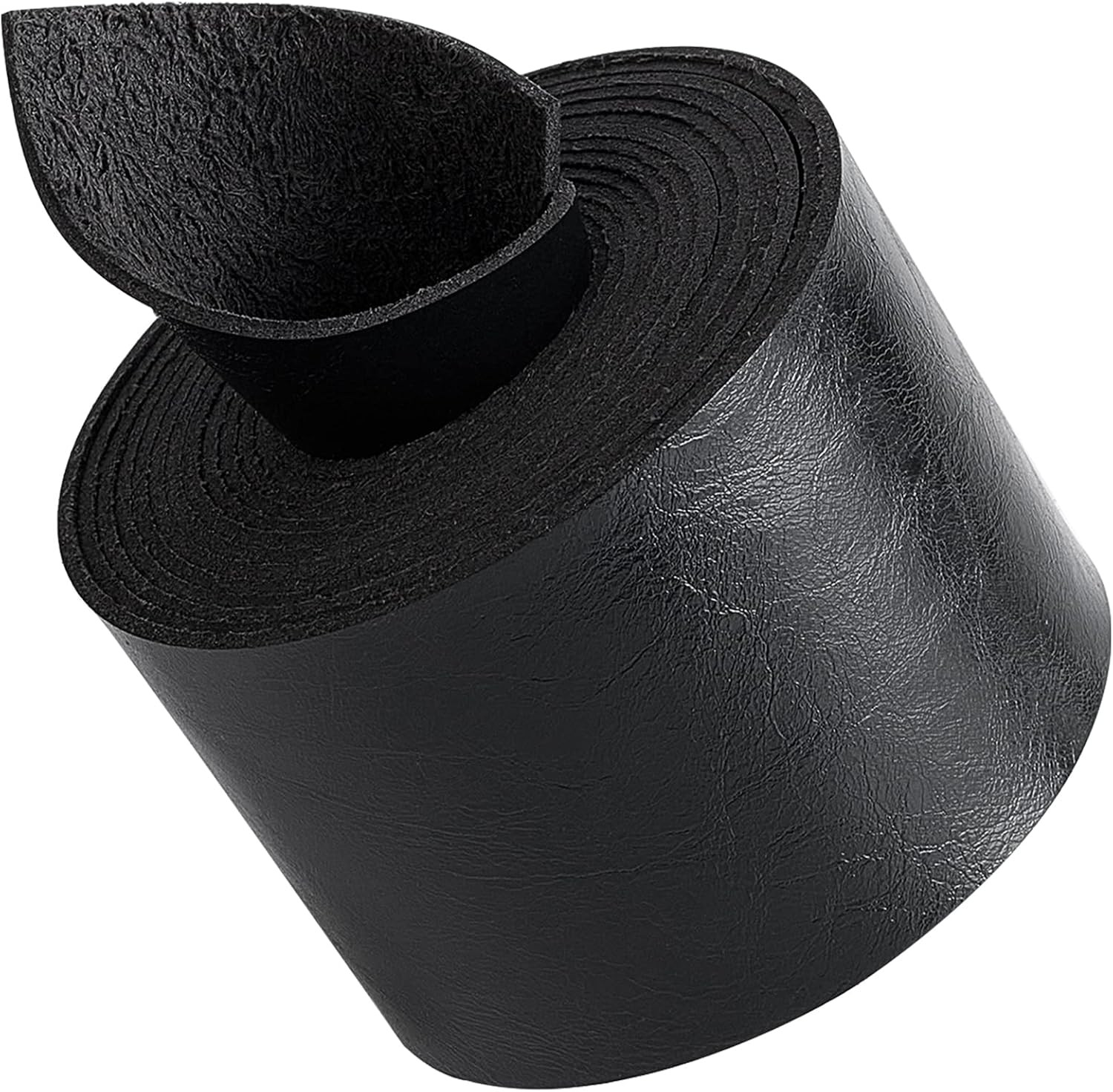 Black Leather Strap 2 Inch Wide 78 Inch Long Single Flat Cord Sided Lychee Patte