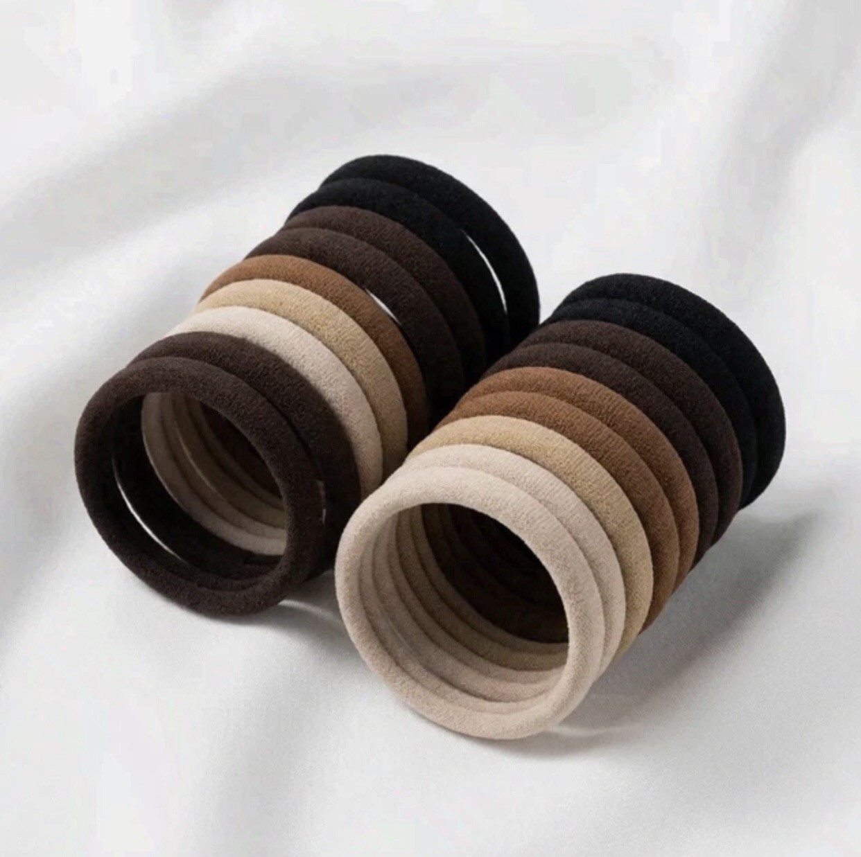 50 Pcs Simple Hair Ties, Minimalist & No Crease. 12X9Cm, Cloth, Gentle on Hair,