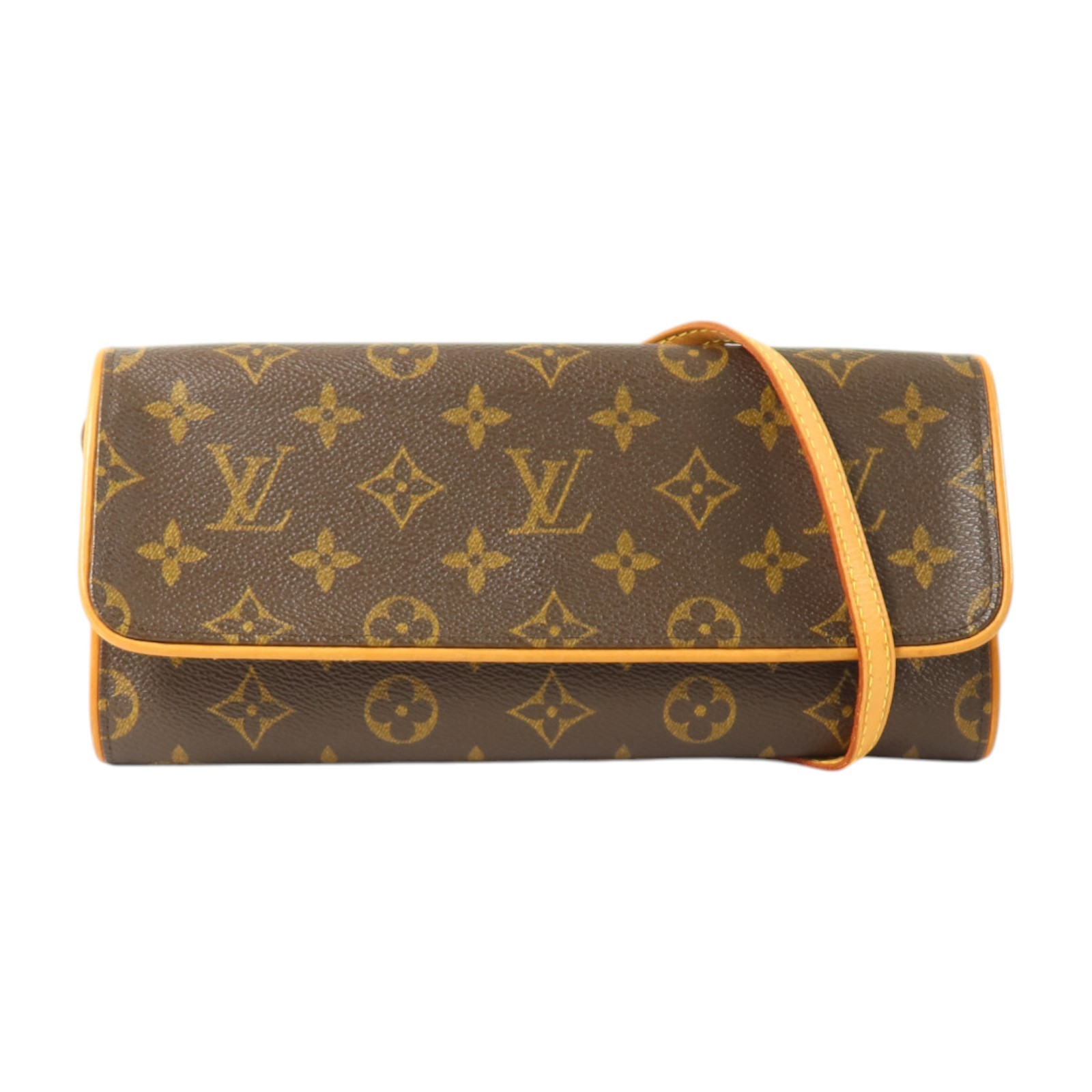 LOUIS VUITTON LV GHW Pochette Twin GM Shoulder Bag M51852 Monogram Brown