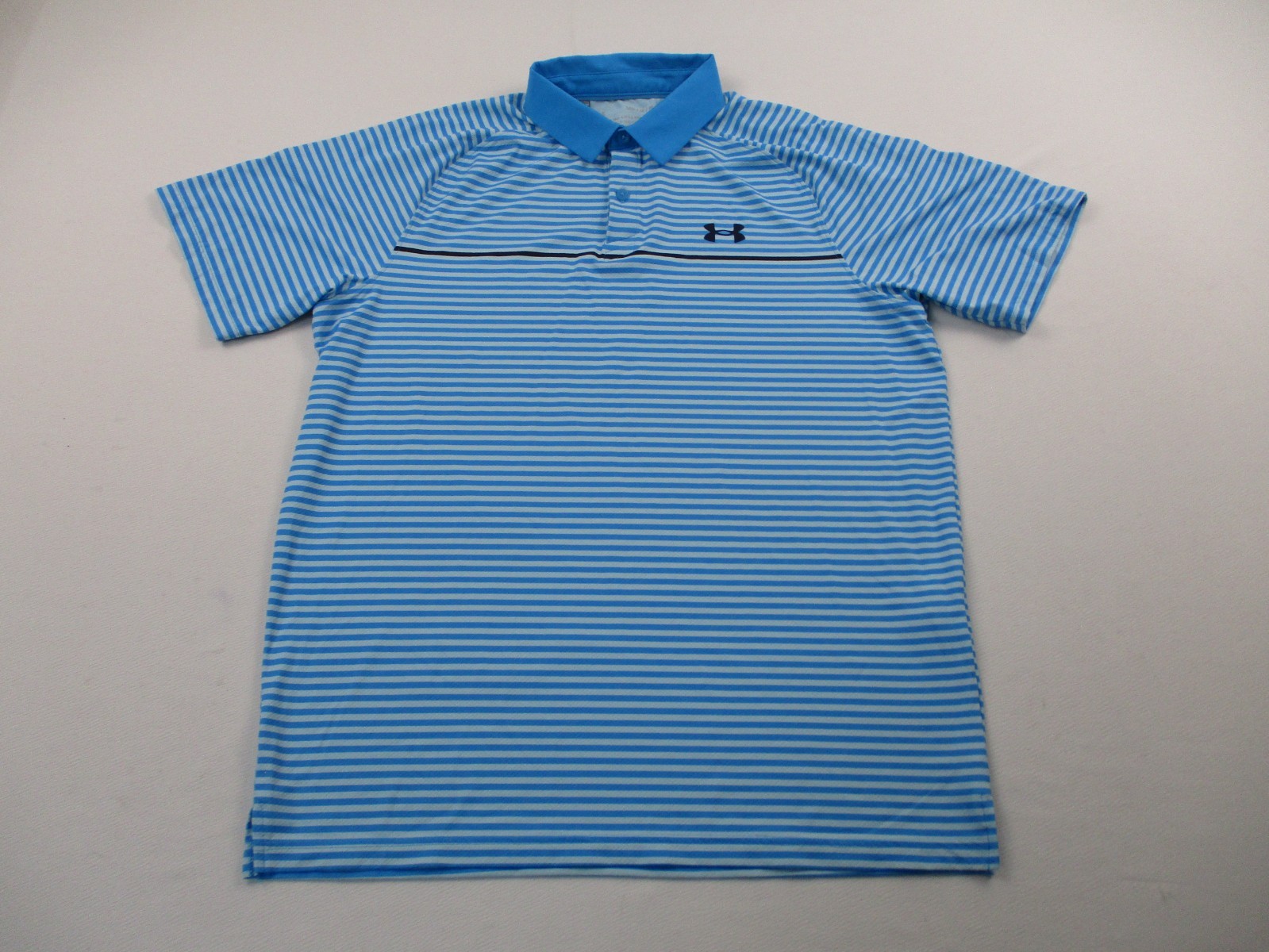 Under Armour Iso Chill Polo Shirt Mens Medium Blue Atheltic Fit Stretch